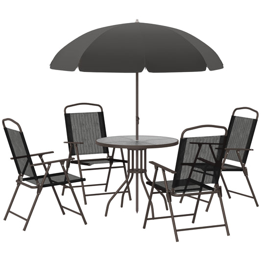 6 Piece Garden Dining Set with Umbrella