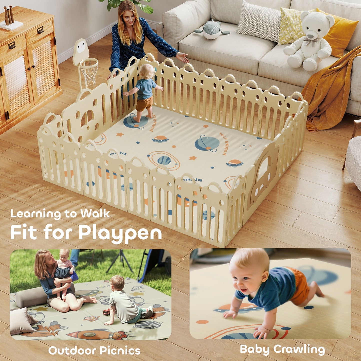 Baby Play Mat, Double Sideded Foldable Kids Crawling Mat (1)