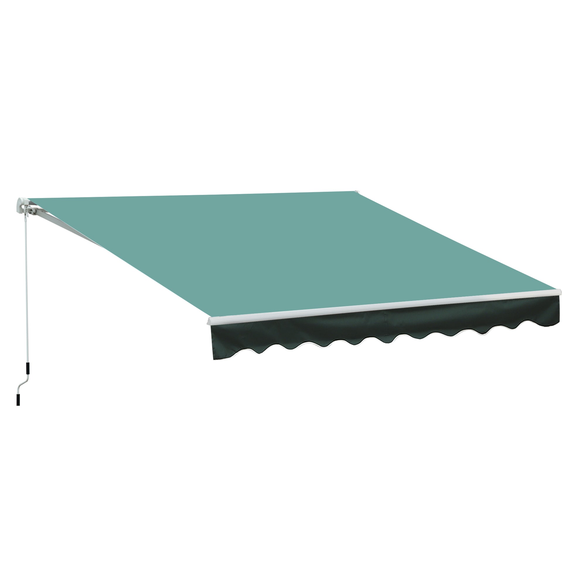 3 x 2.5m Manual Retractable Awning for Patio 45-75° Sun Canopy (1)