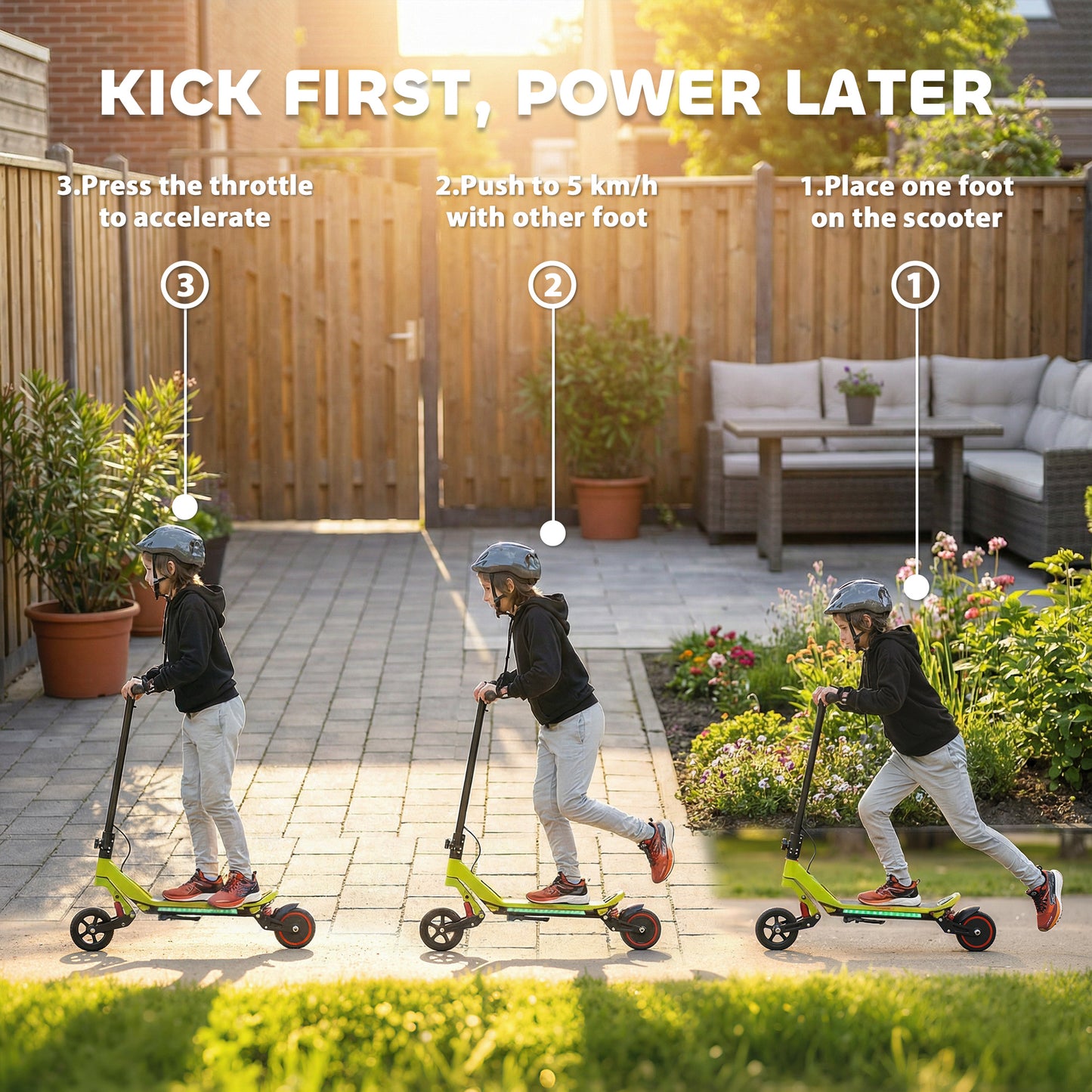 Electric Scooter for Kids, Foldable E Scooter for Age Age 6+