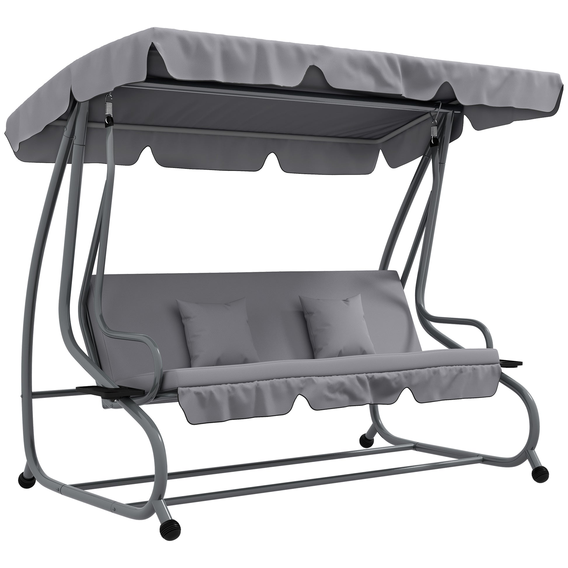 Three-Person garden Swing Chair, with Adjustable Canopy