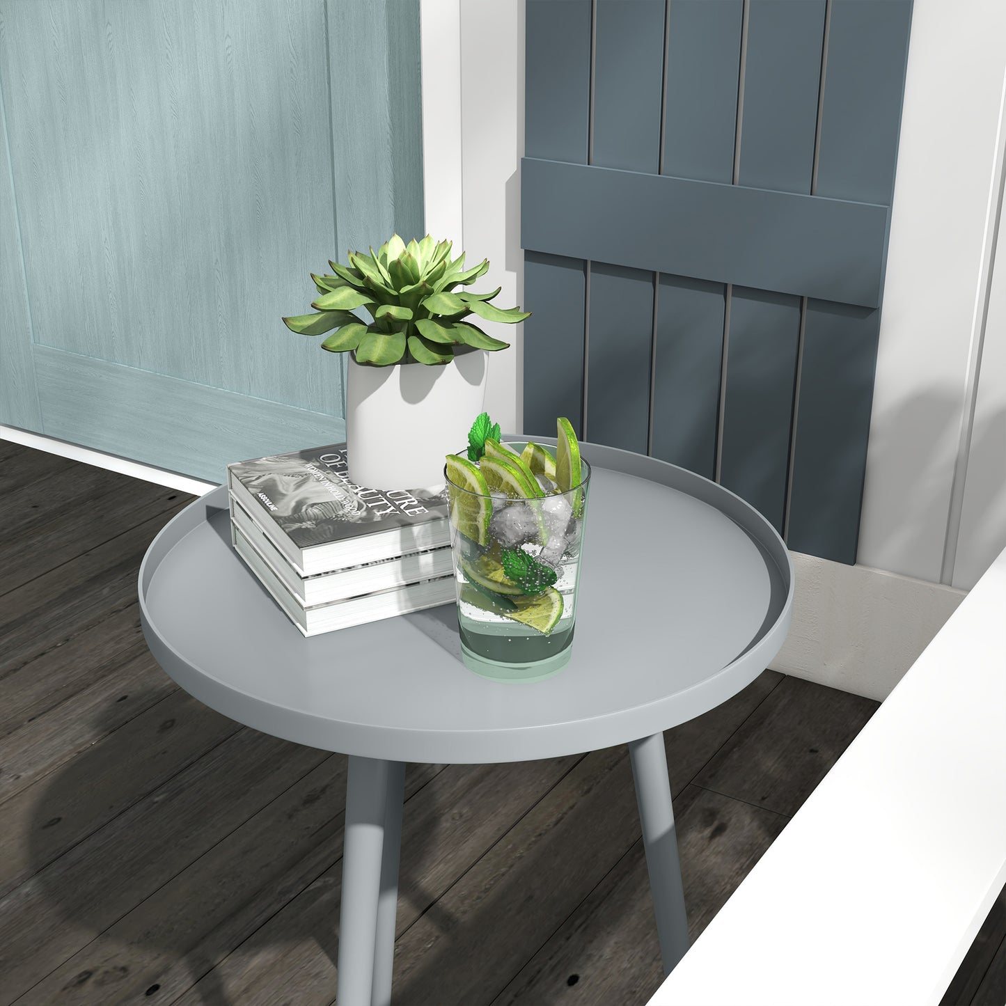 Round Garden Coffee Table, Outdoor Side Table