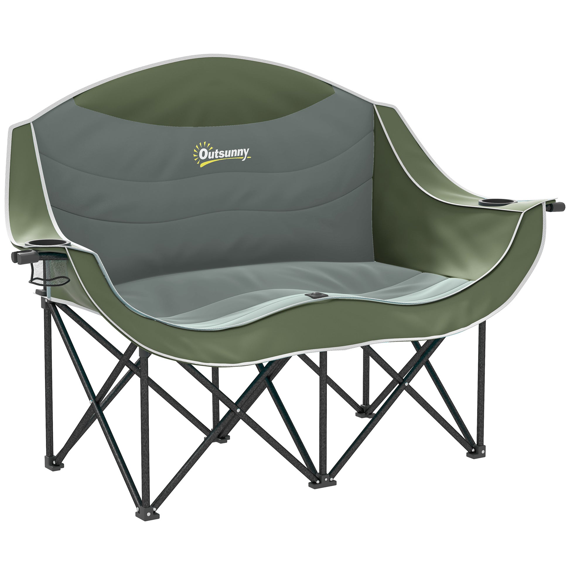 Double Camping Chair for Adults with Armrests