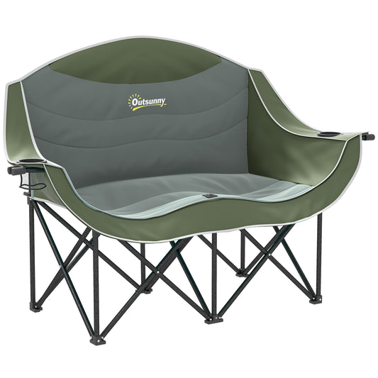 Double Camping Chair for Adults with Armrests