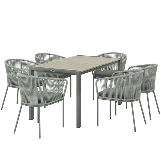 Rattan Dining Set, 6 Seater Rattan Garden Furniture Set