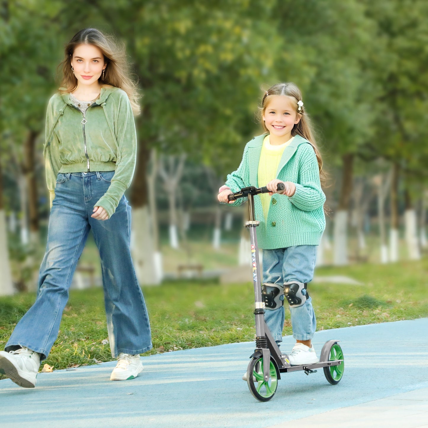 Foldable Kids Scooter with Adjustable Handlebar, 200mm Big Wheel