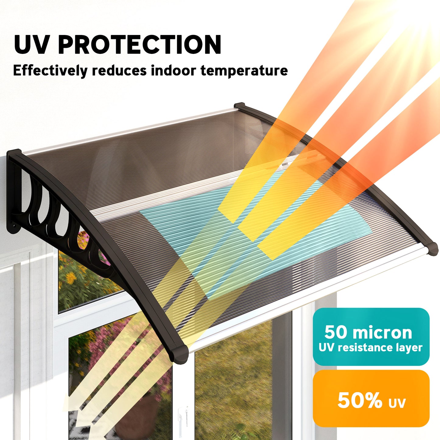 Front Door Canopy, Outdoor Awning, Rain Shelter for Window