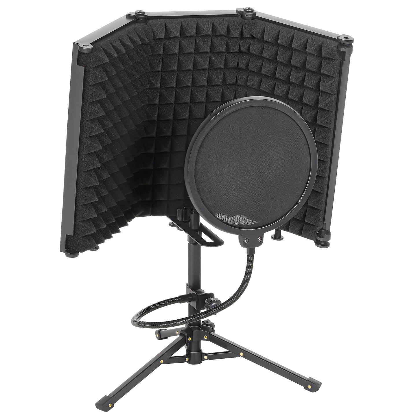 Studio Microphone Isolation Shield with Pop Filter and Tripod Stand