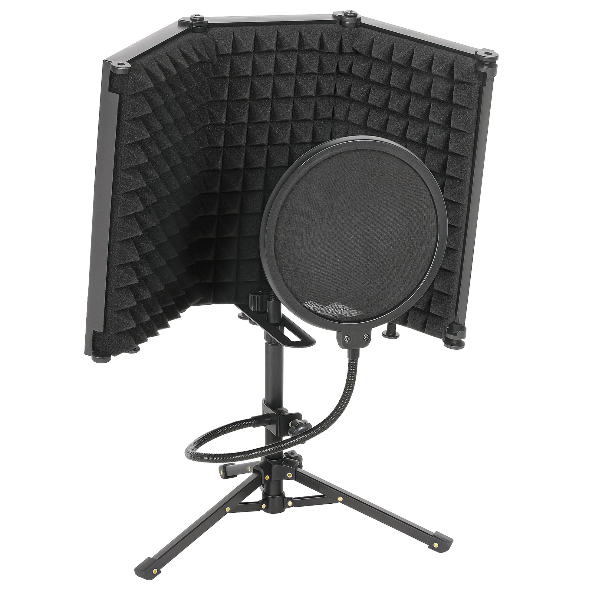Studio Microphone Isolation Shield with Pop Filter and Tripod Stand