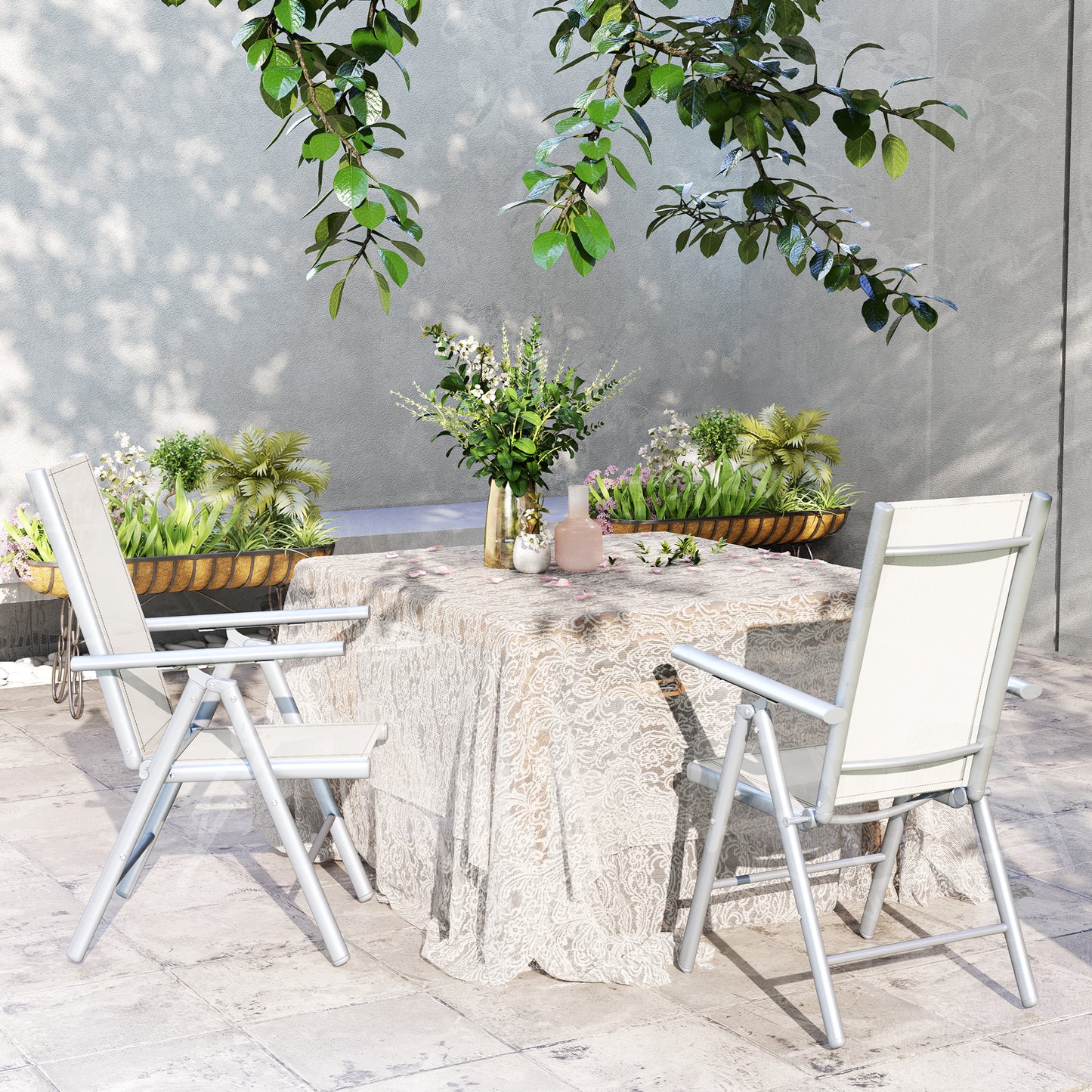Set of Two Aluminium Folding Chairs