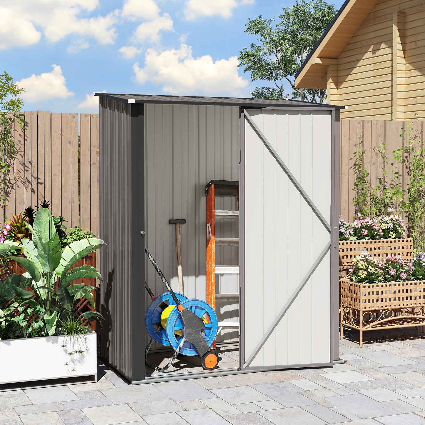 5.3 x 3.1ft Corrugated Steel Garden Shed