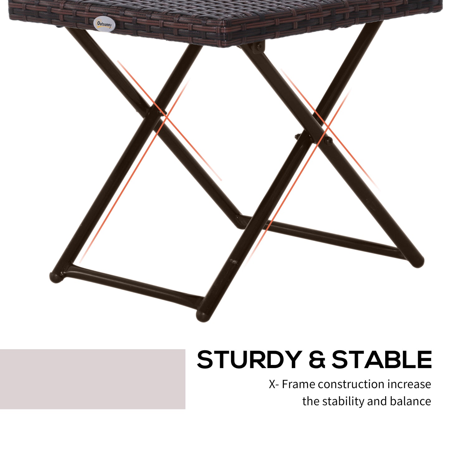 Folding Rattan Garden Coffee Table