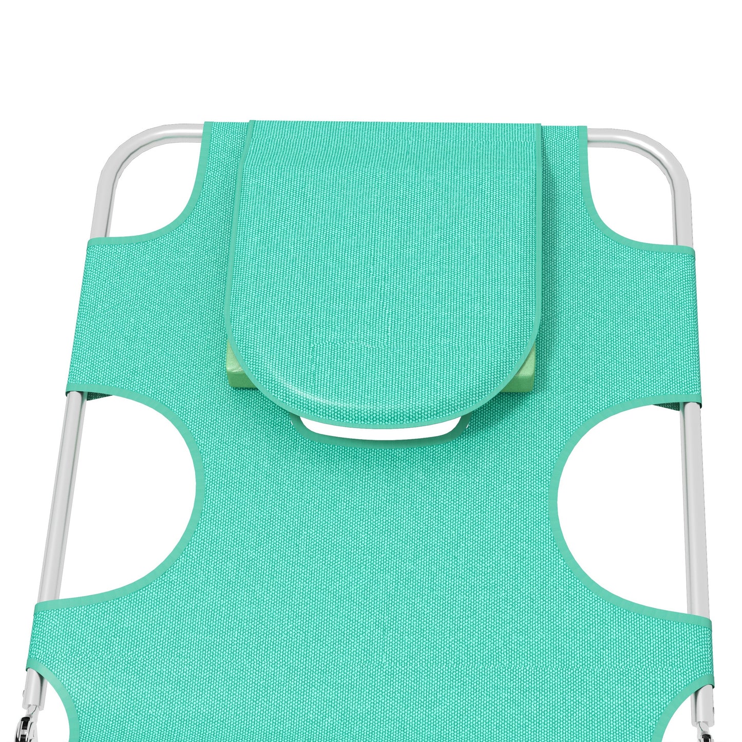 Foldable Sun Lounger Set of 2 with Reading Hole