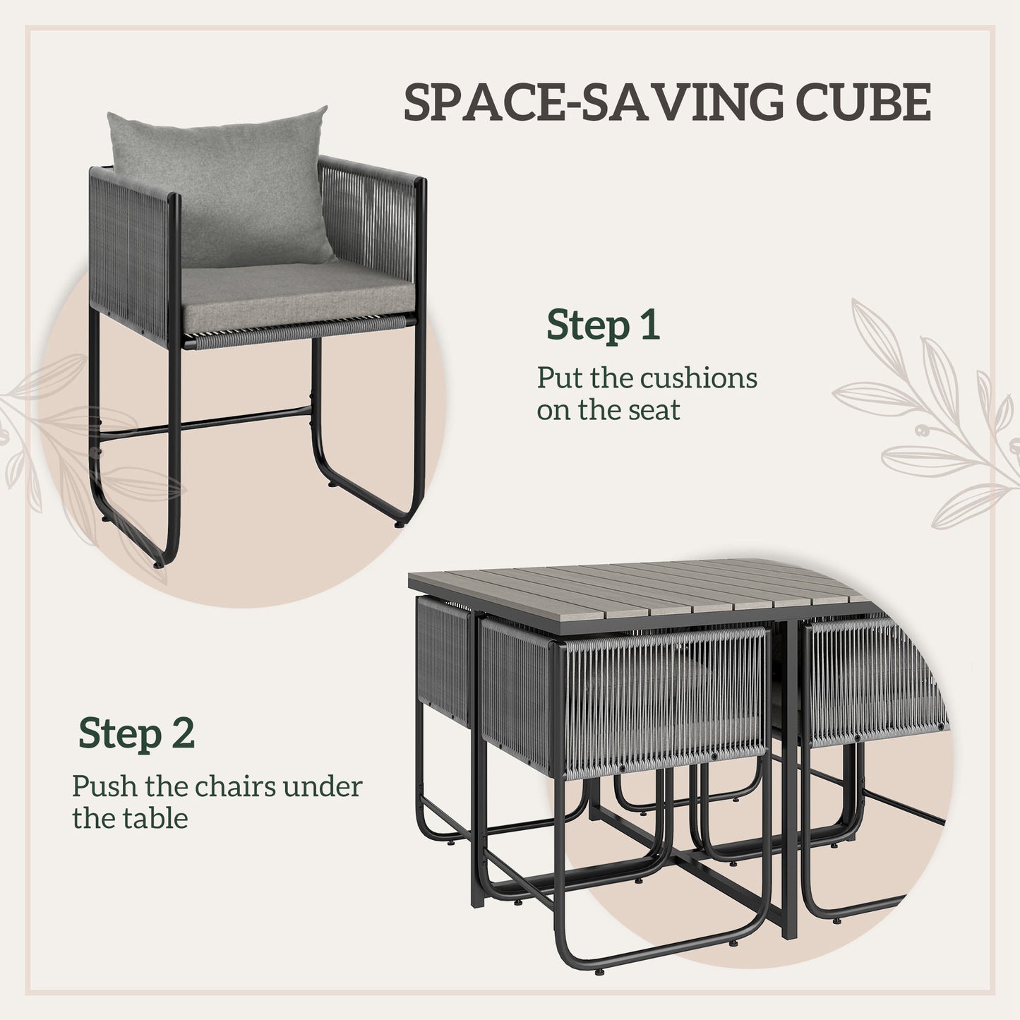 4 Seater Rattan Cube Garden Furniture Set