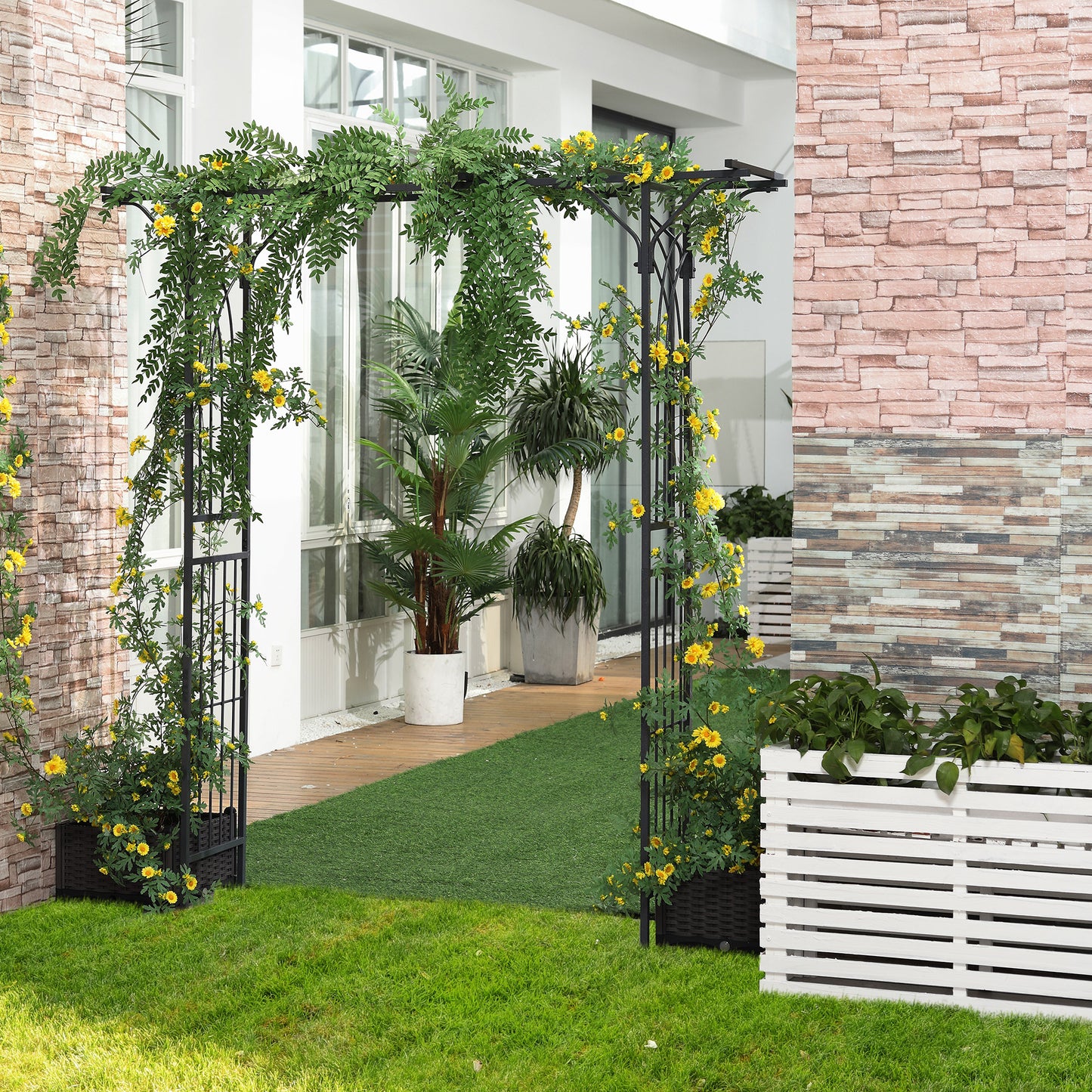 210cm Decorative Metal Garden Trellis Arch