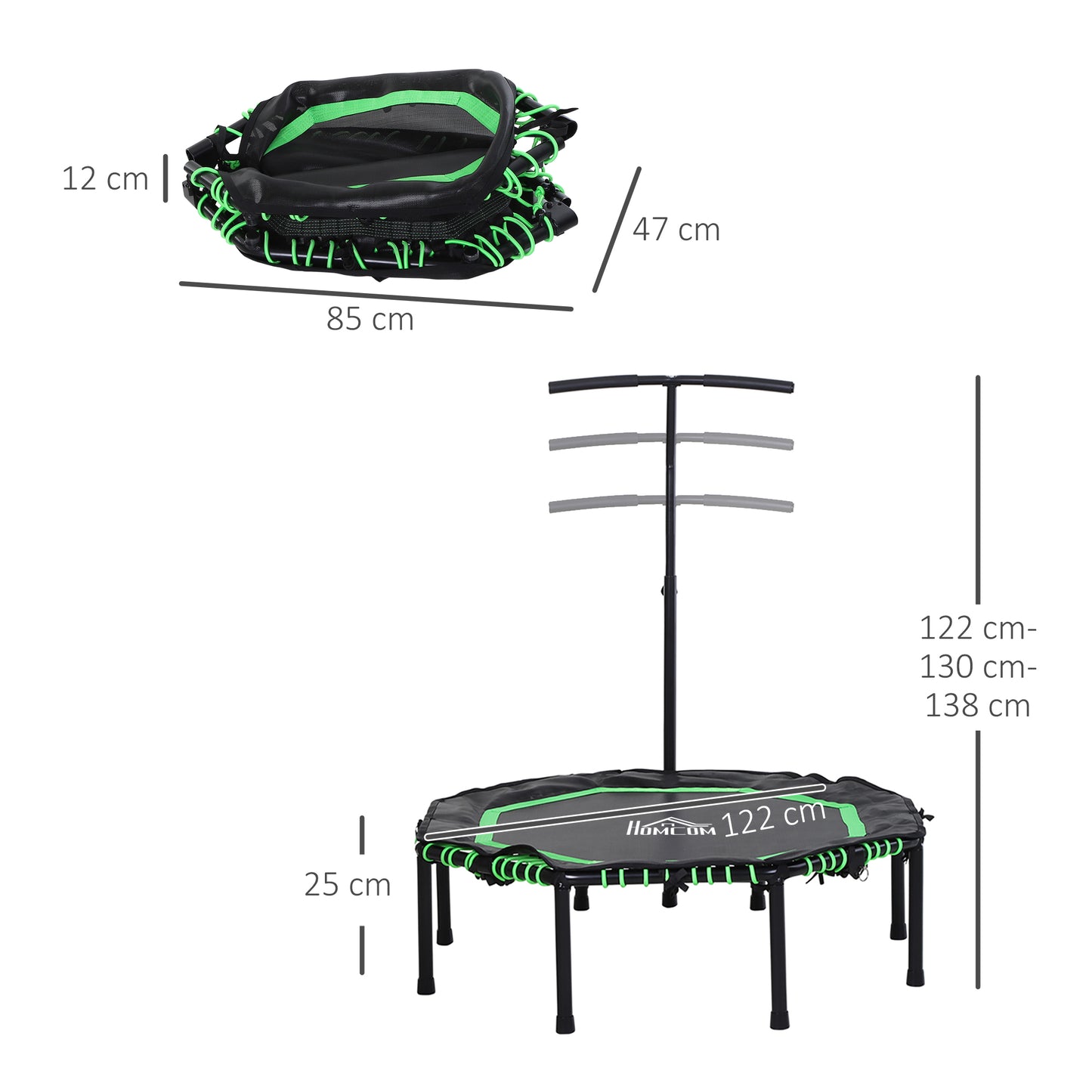 48" Octagonal Mini Fitness Rebounder Trampoline Indoor Outdoor