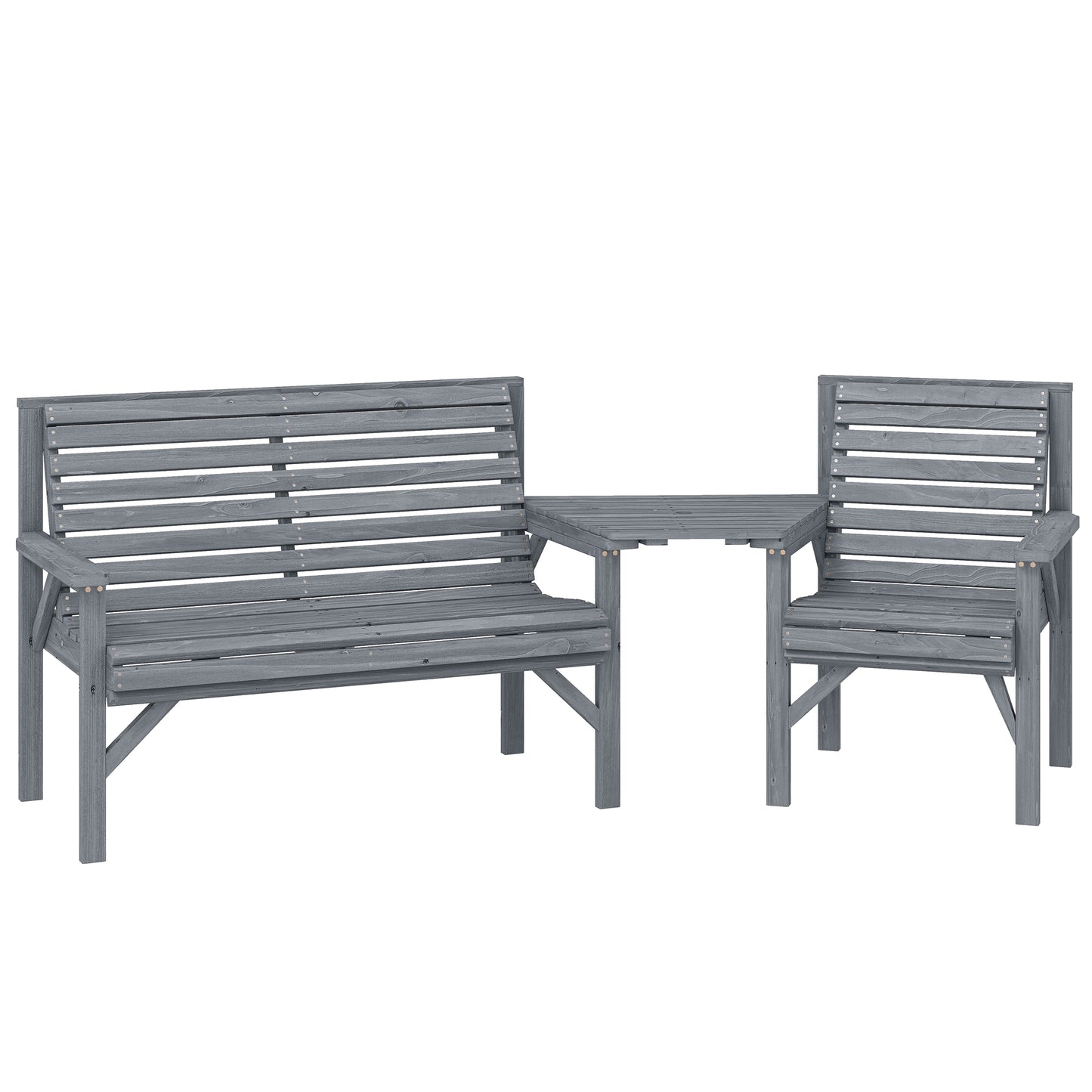 Wooden Garden Furniture Set with Parasol Hole, 1 Chair
