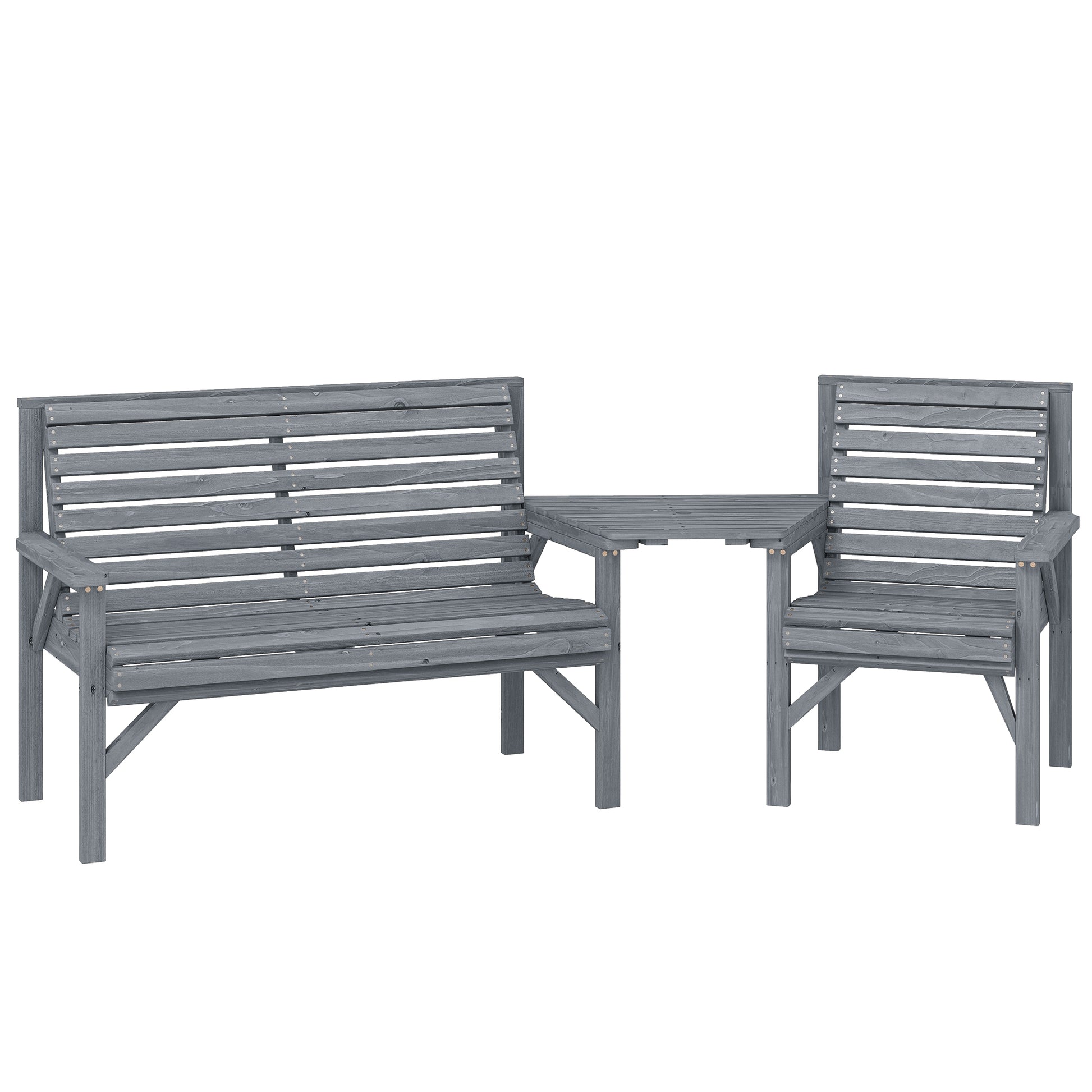 Wooden Garden Furniture Set with Parasol Hole, 1 Chair