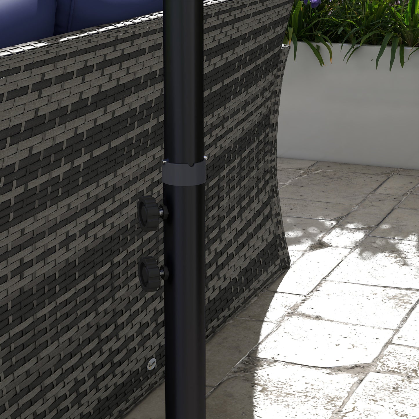 3m Cantilever Overhanging Parasol, with Cross Base