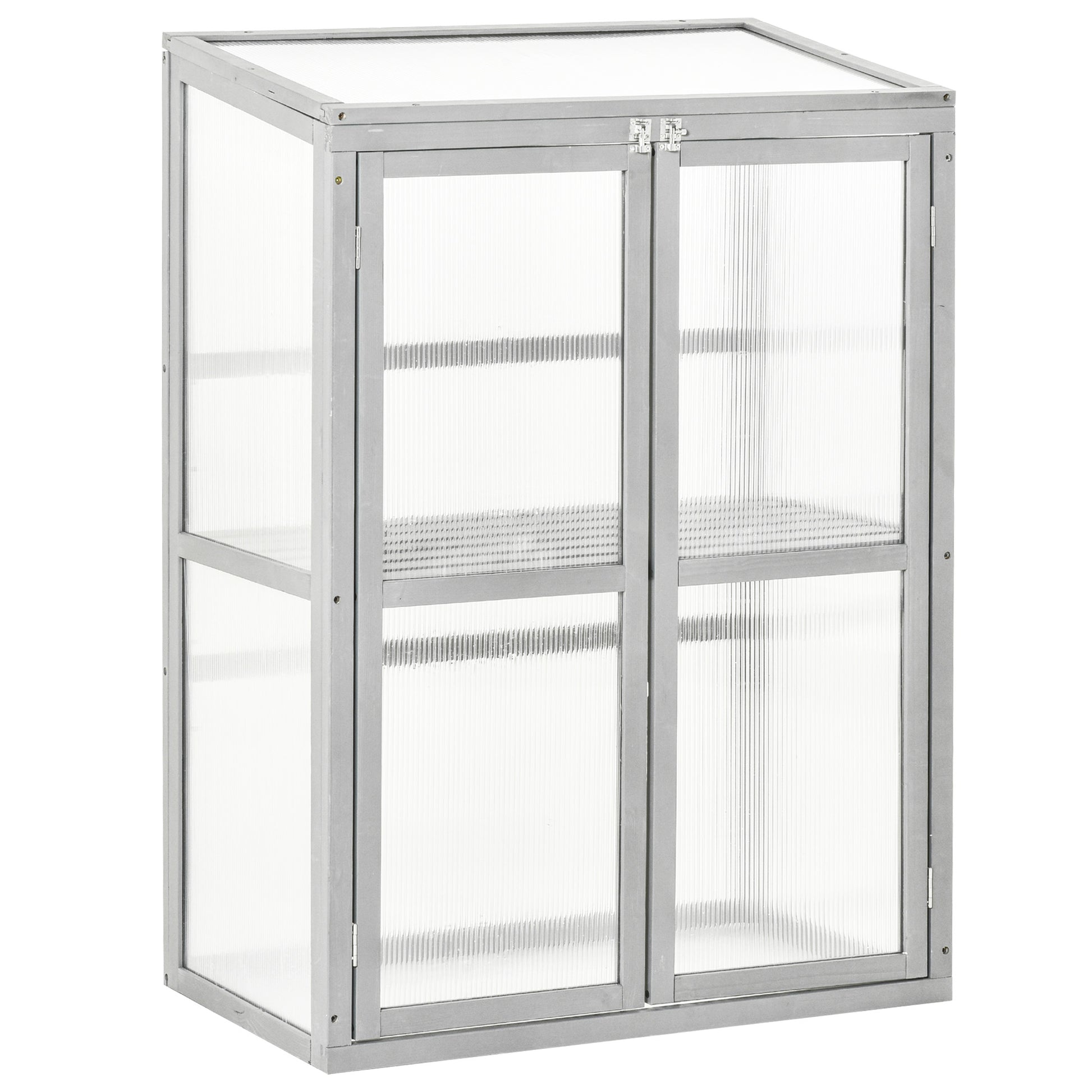 Wooden Cold Frame Greenhouse Polycarbonate Garden Grow House