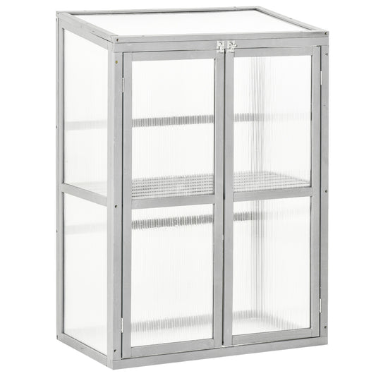 Wooden Cold Frame Greenhouse Polycarbonate Garden Grow House