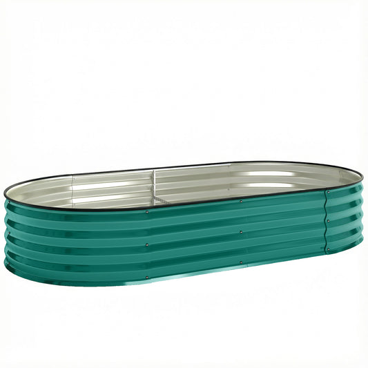 Galvanised Raised Garden Bed, Metal Planter Box with Safety Edging (8)