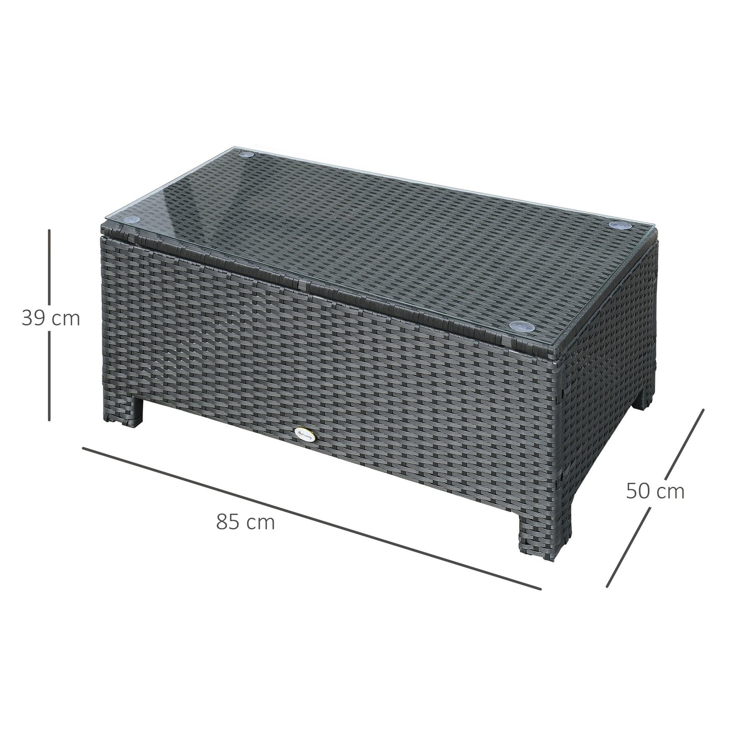 PE Rattan Coffee Table, Rectangular Outdoor Coffee Table