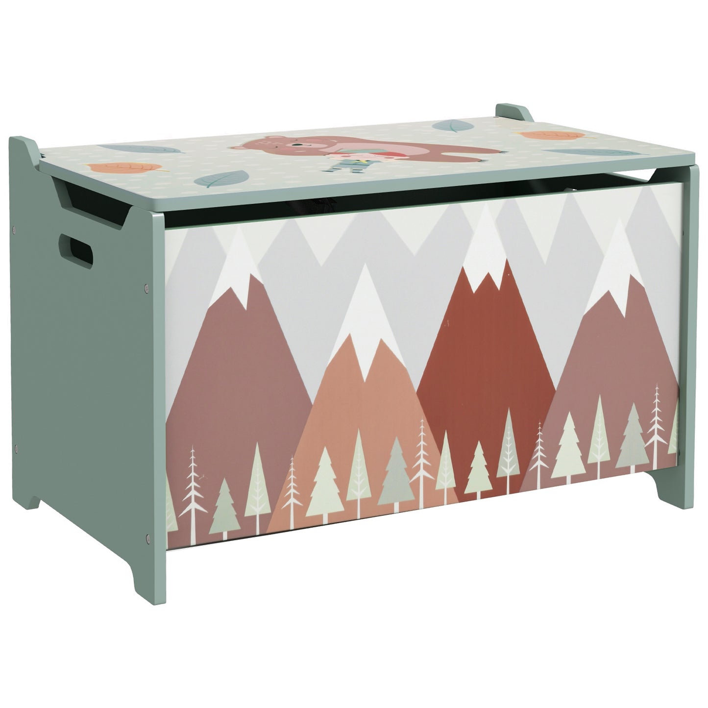 Toy Box, Kids Storage Chest, with Lid, Safety Hinge