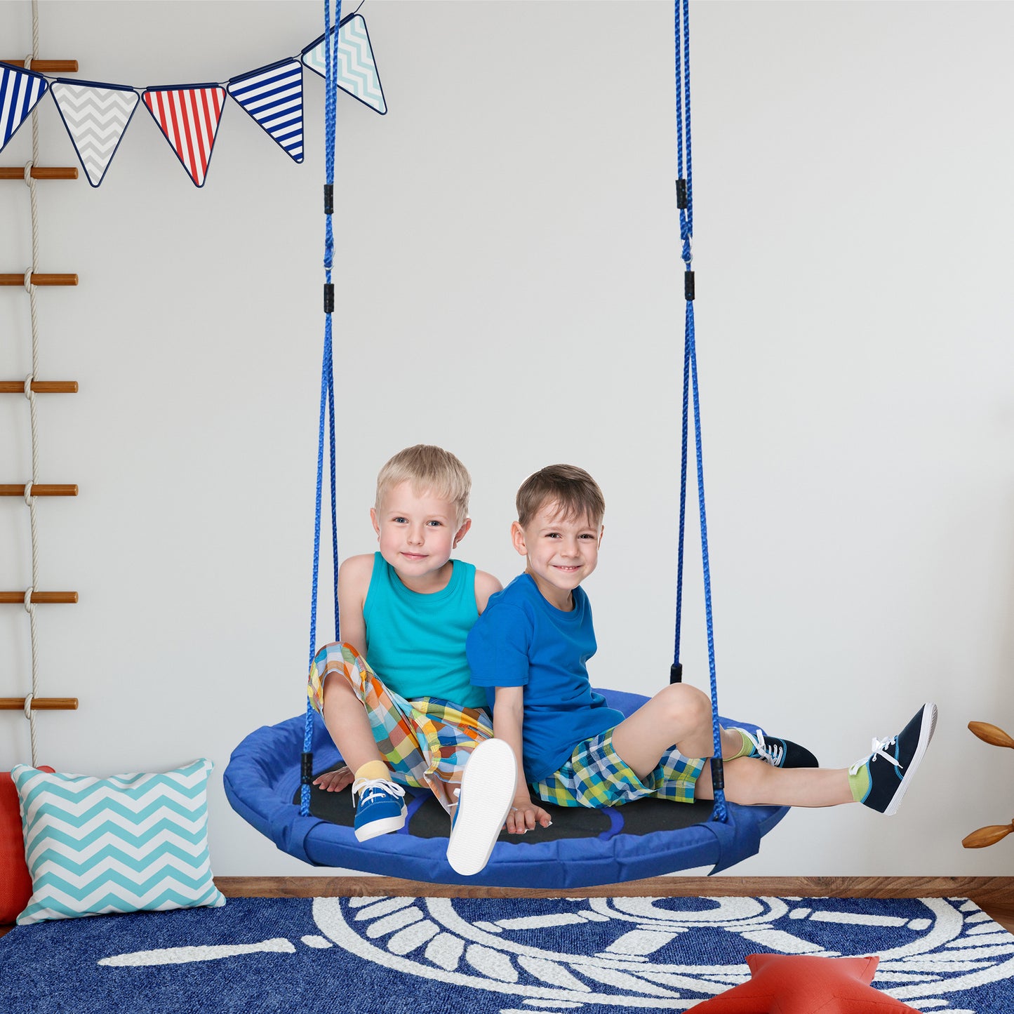 Kid Nest Swing Seat Saucer Tree Swing 40 Inch/100cm for Outdoor Indoor