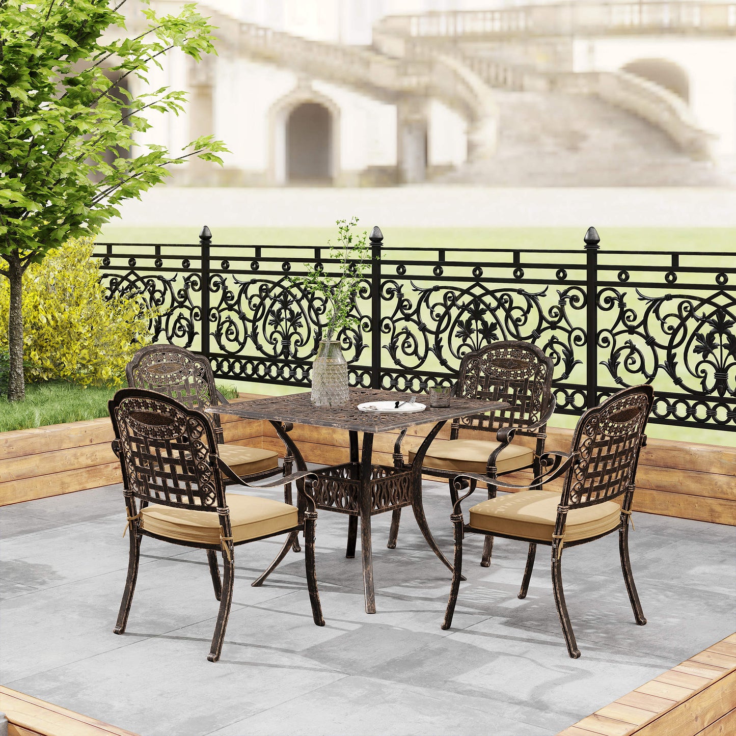 Five-Piece Cast Aluminium Garden Dining Set