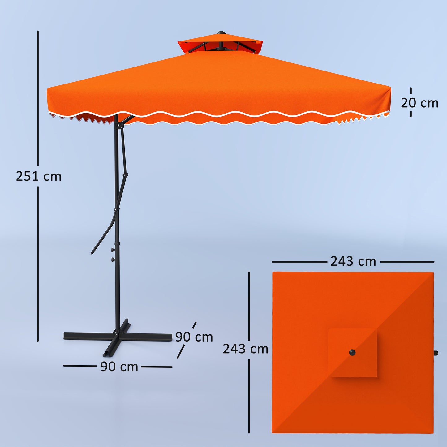 2.5m Cantilever Parasol with Easy Lever