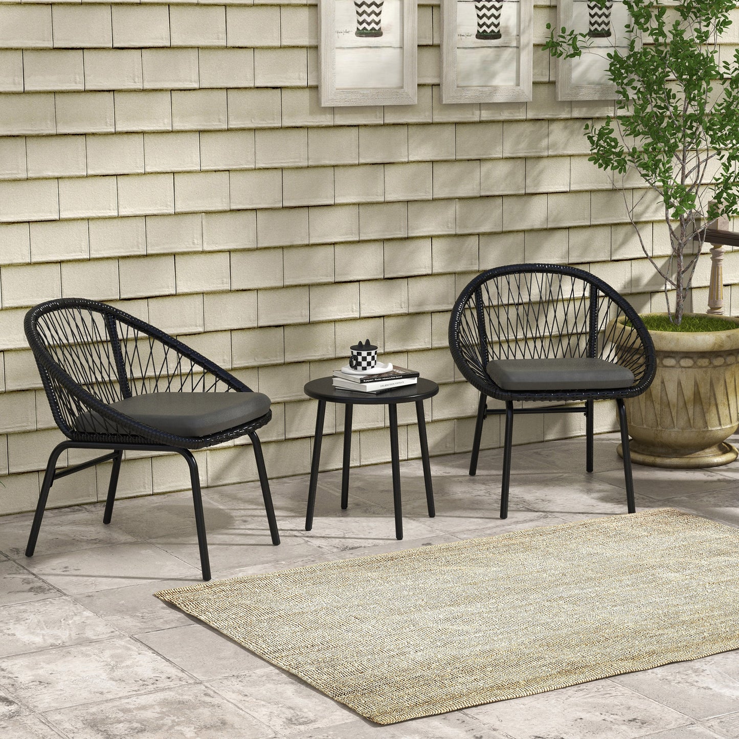 Three-Piece Rattan Bistro Set