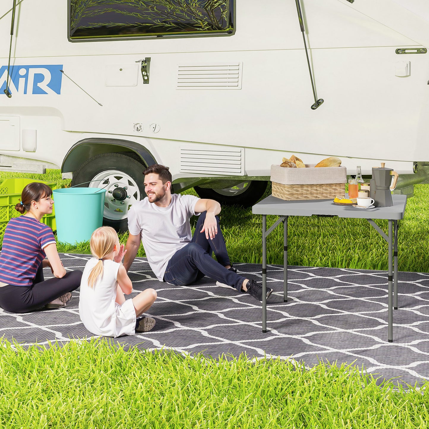 34/74cm Folding Camping Table, with Handle
