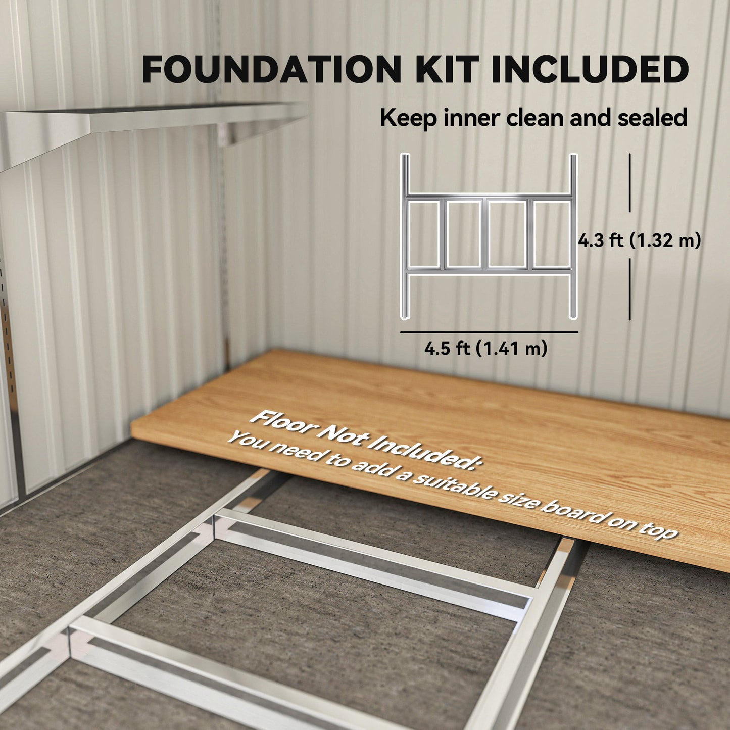 7 x 5ft Galvanised Metal Shed, with Sliding Door (1)