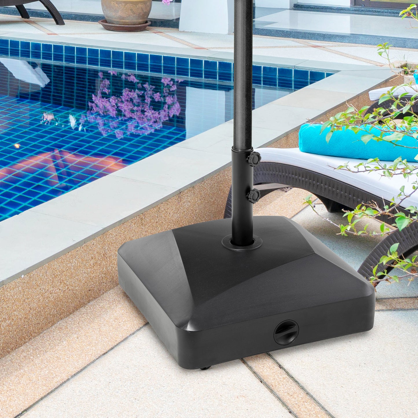 Garden Parasol Base Holder, 43kg Water or 60kg Sand Filled