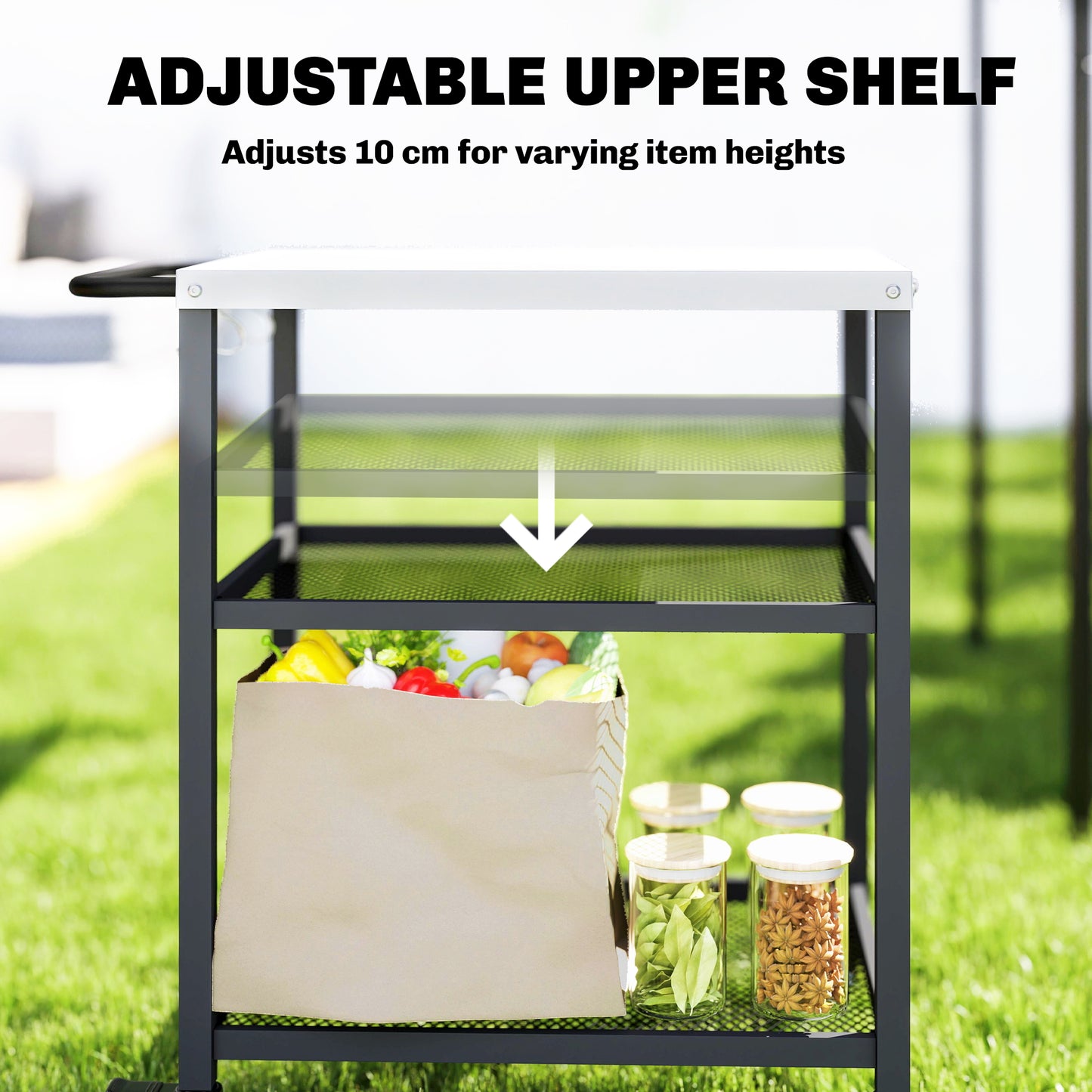 Outdoor Grill Cart with Stainless Steel Tabletop (1)