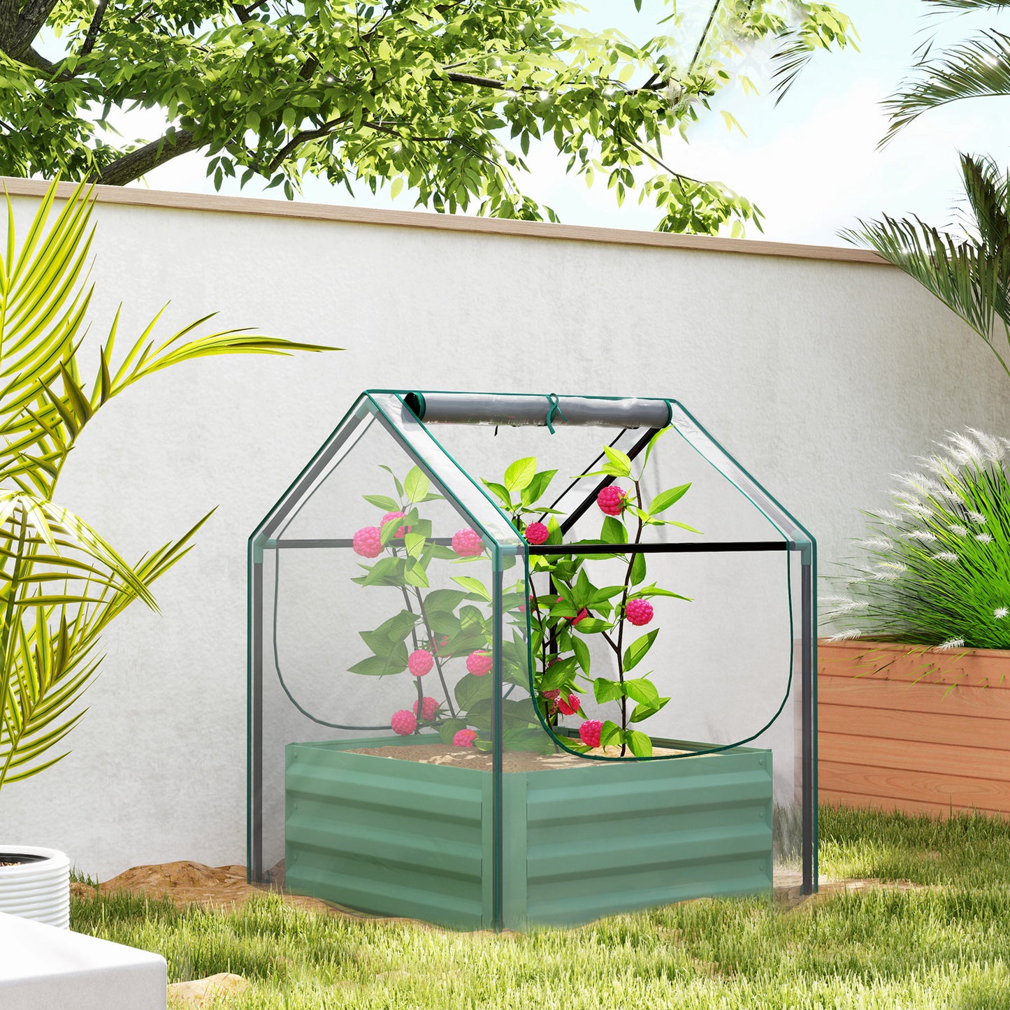 61 x 61cm Garden Planter Bed, with Cover