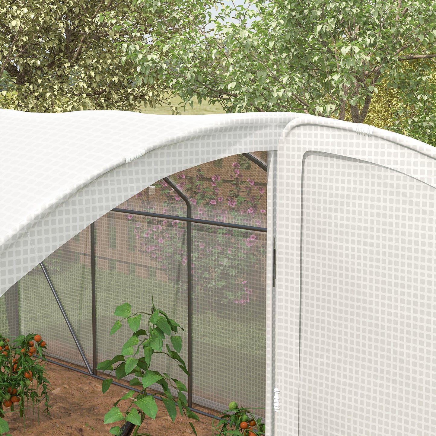 Polytunnel Greenhouse Walk-in Grow House with UV-resistant PE Cover (1)