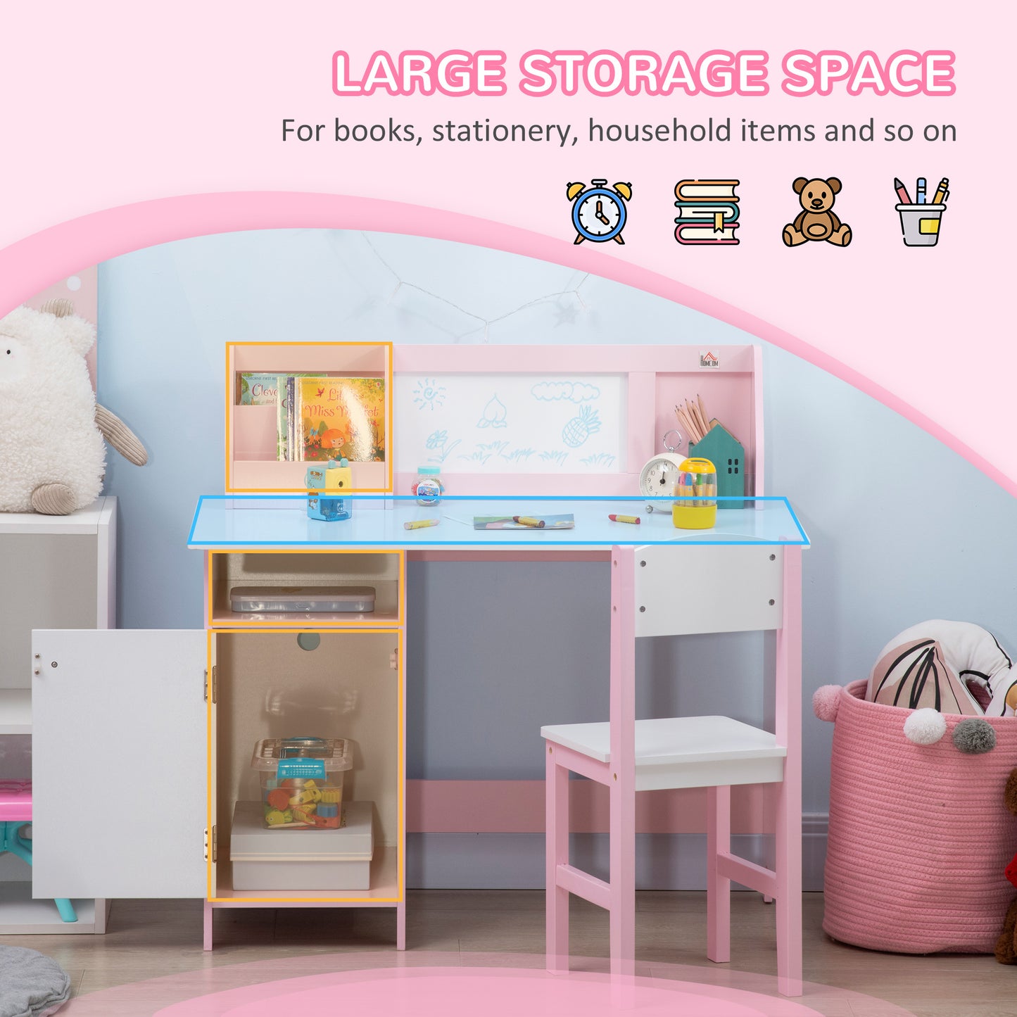 Kids Desk And Chair Set 2 PCs Childrens Table