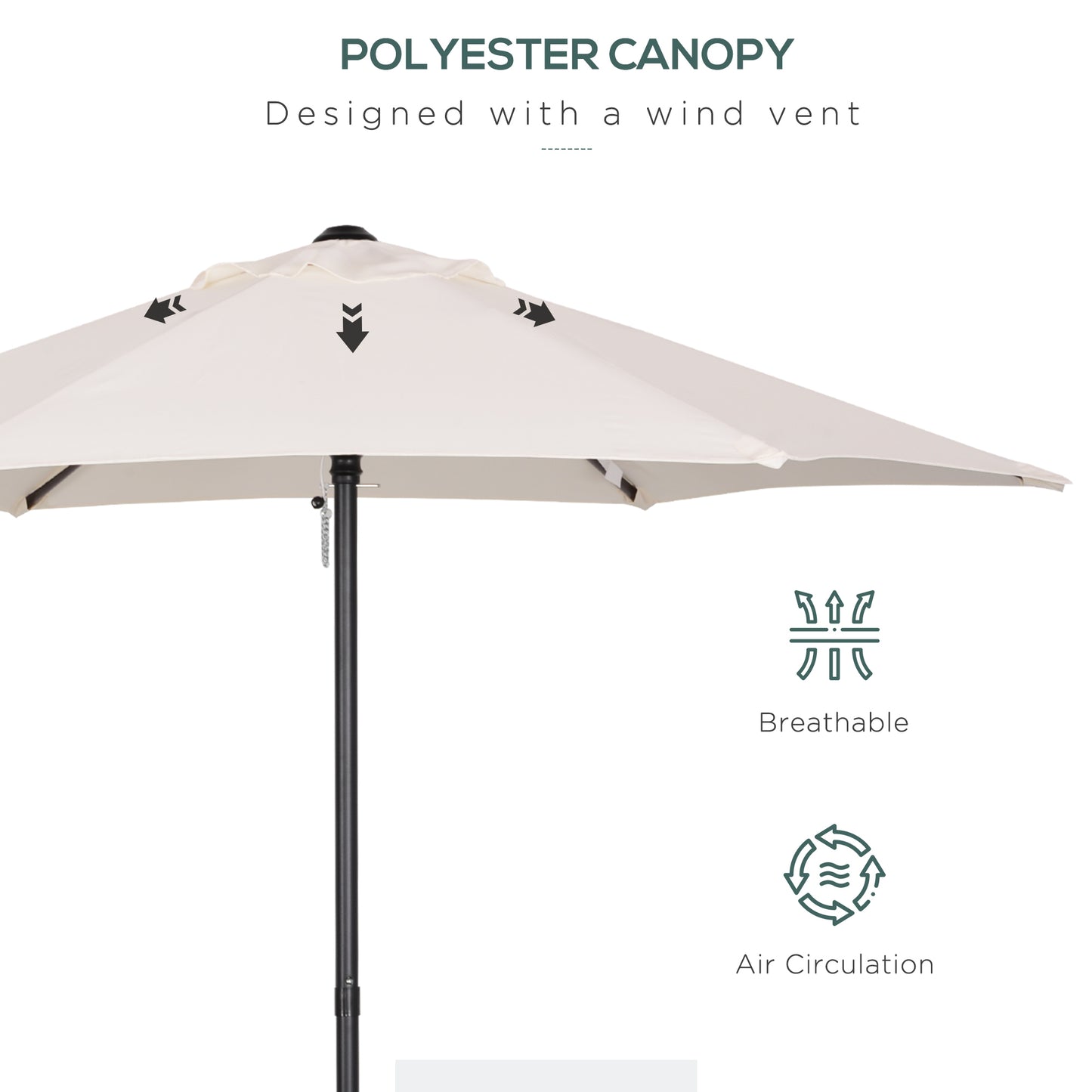 2m Garden Parasol Umbrella