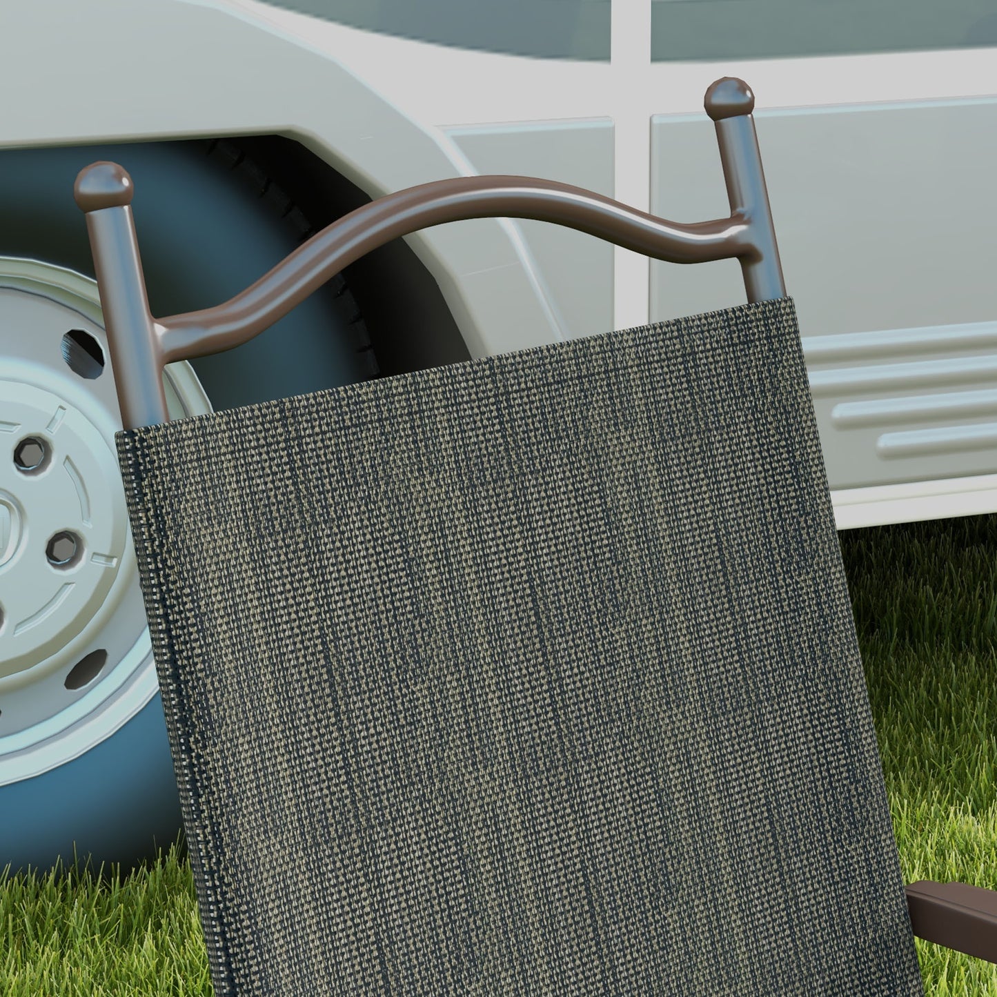 Set of Two Folding Garden Chairs, with Fabric Mesh Seats