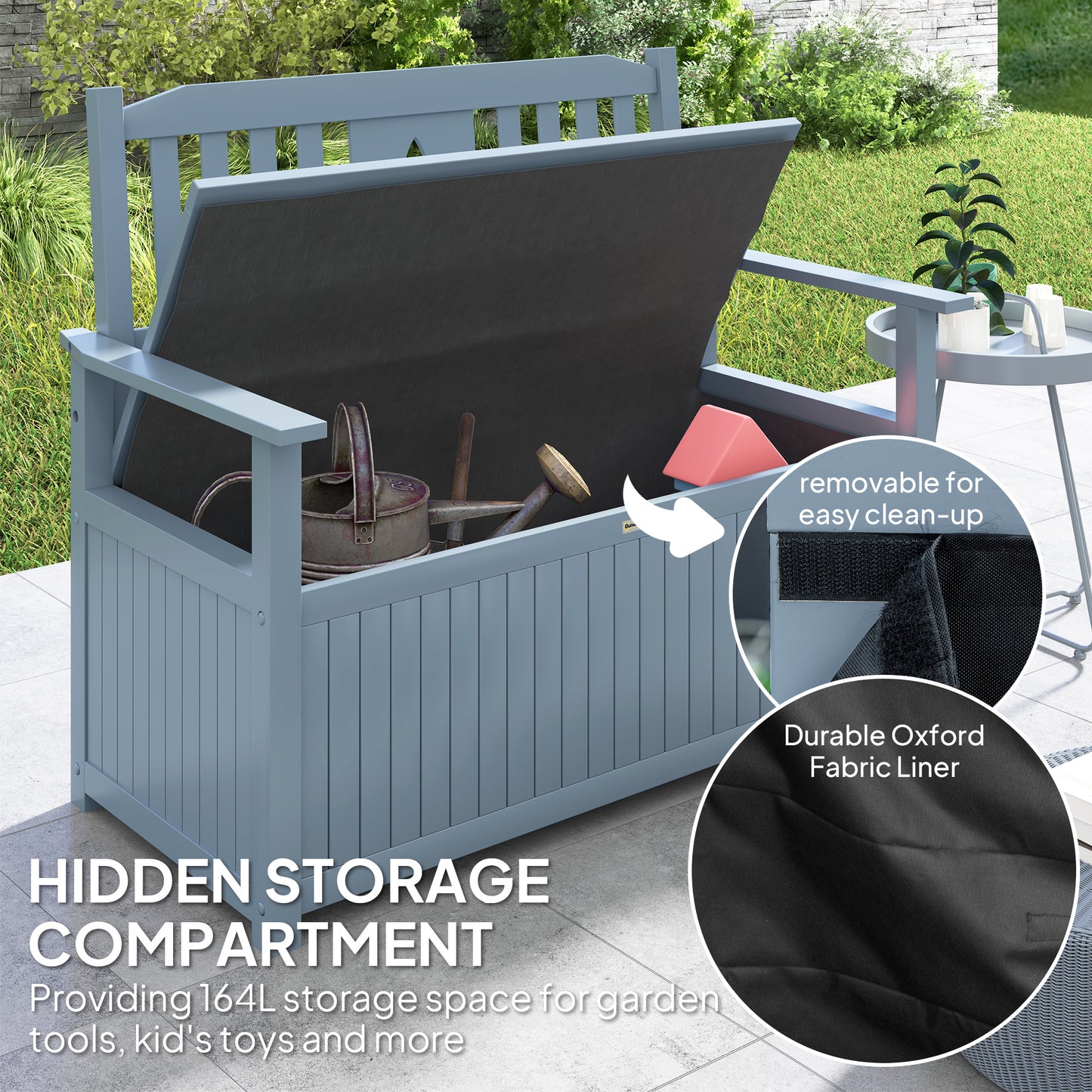 Two-Seater Wooden Storage Bench