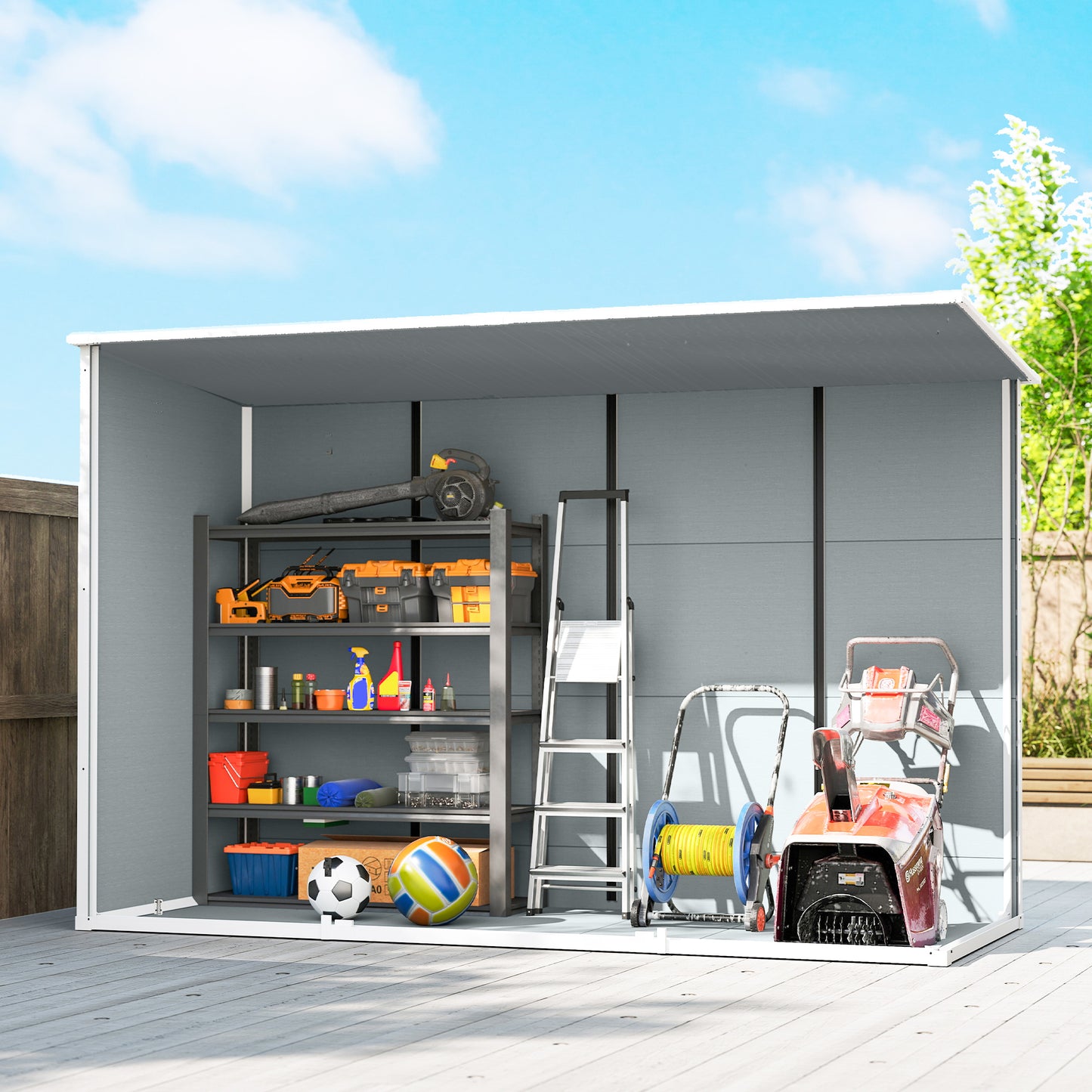 10 x 4 ft Resin Garden Shed, Outdoor Storage Shed with Floor