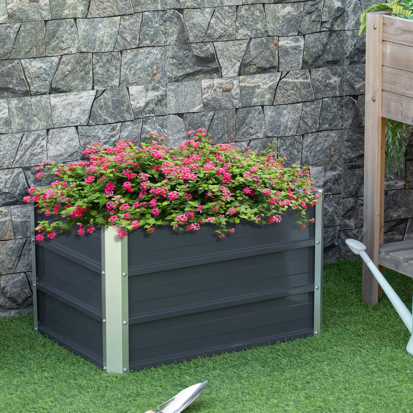 108L Raised Garden Bed, Galvanized Steel Elevated Planter Box w/