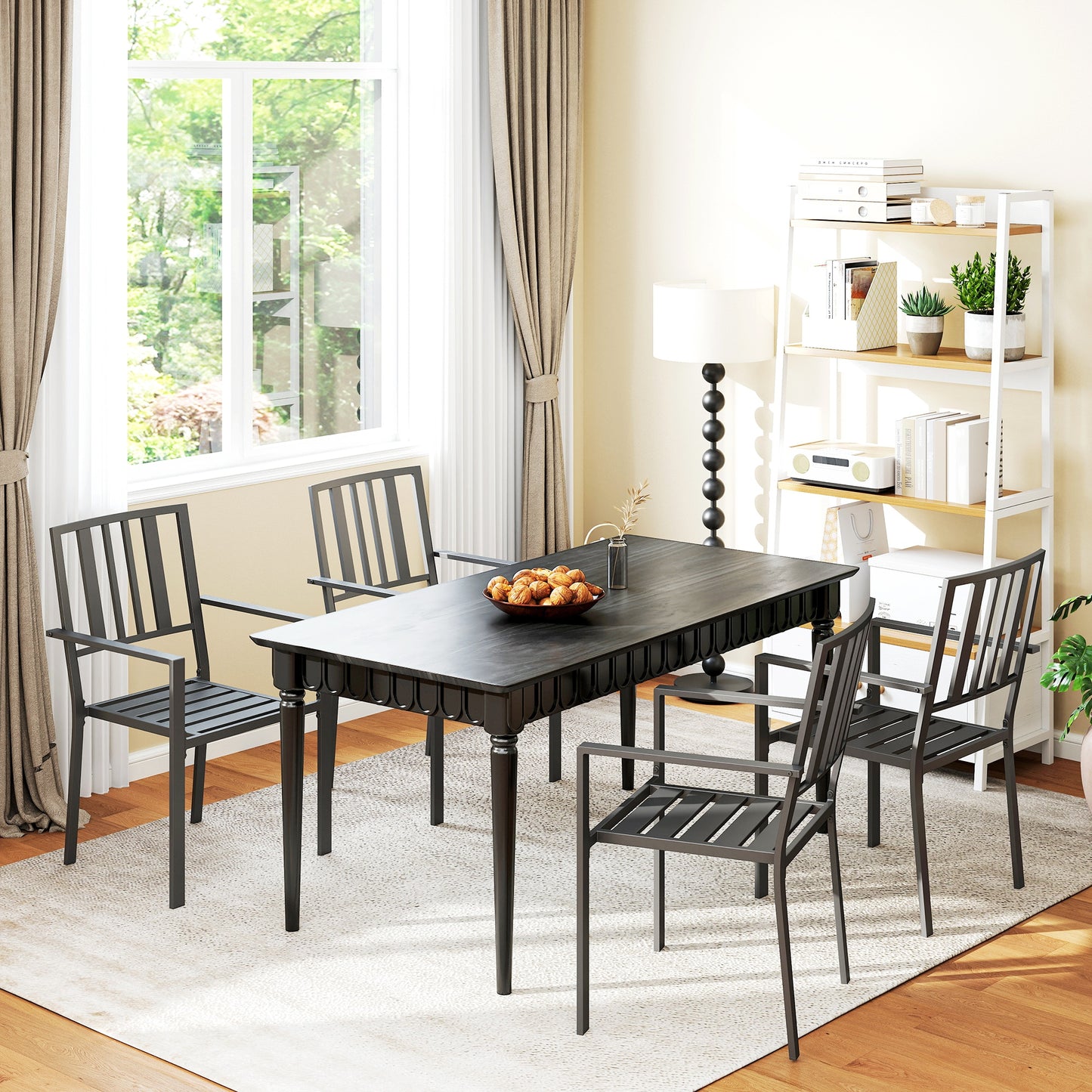 Set of Four Minimal Metal Garden Chairs