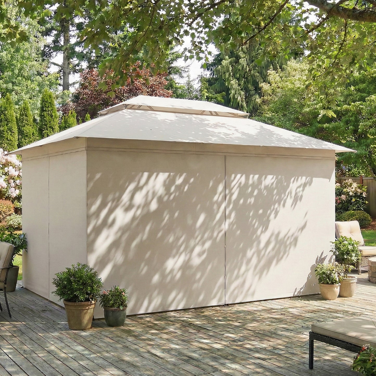 3 x 4 m Outdoor Garden Gazebo with Netting and Curtains