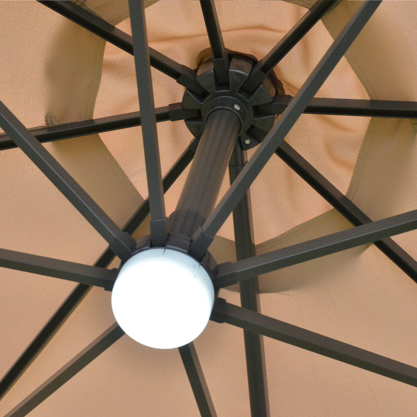 3(m) LED Cantilever Parasol Outdoor Sun Umbrella w/ Base Solar Lights
