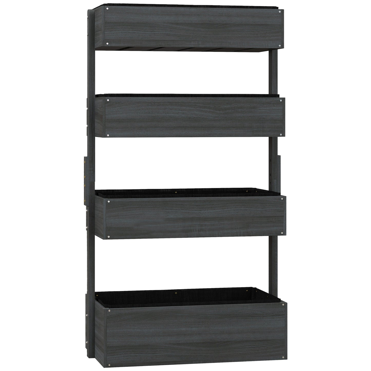 Four-Tier Basket Wooden Plant Stand