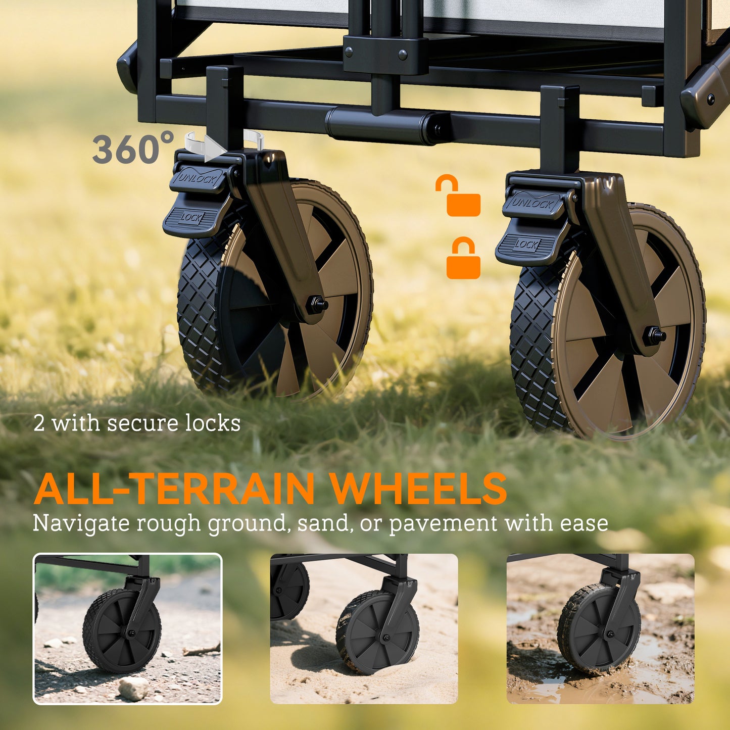 Folding Pull Along Cart Cargo Wagon Trolley with Telescopic Handle
