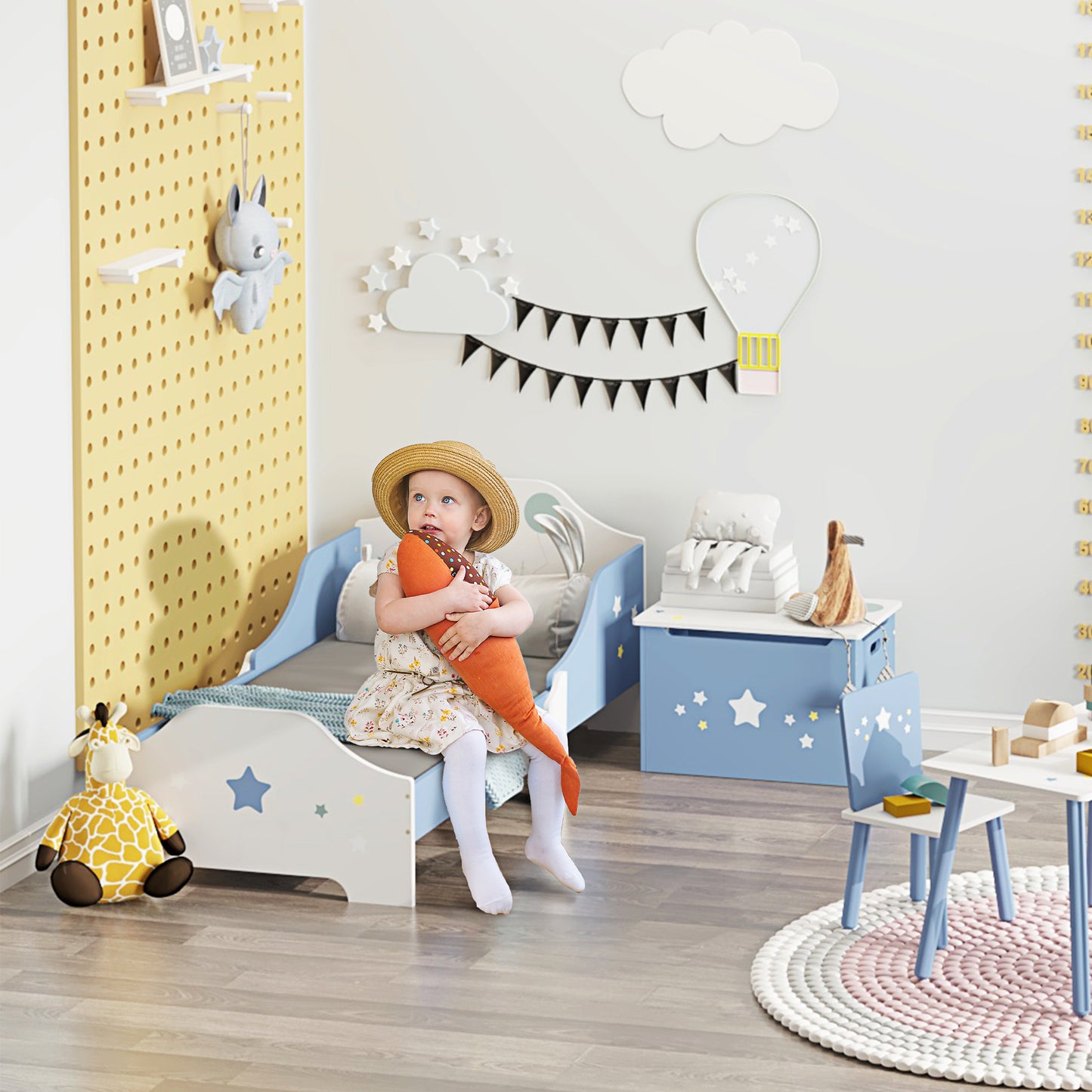 Toddler Bed Frame, Kids Bedroom Furniture for Boys Girls